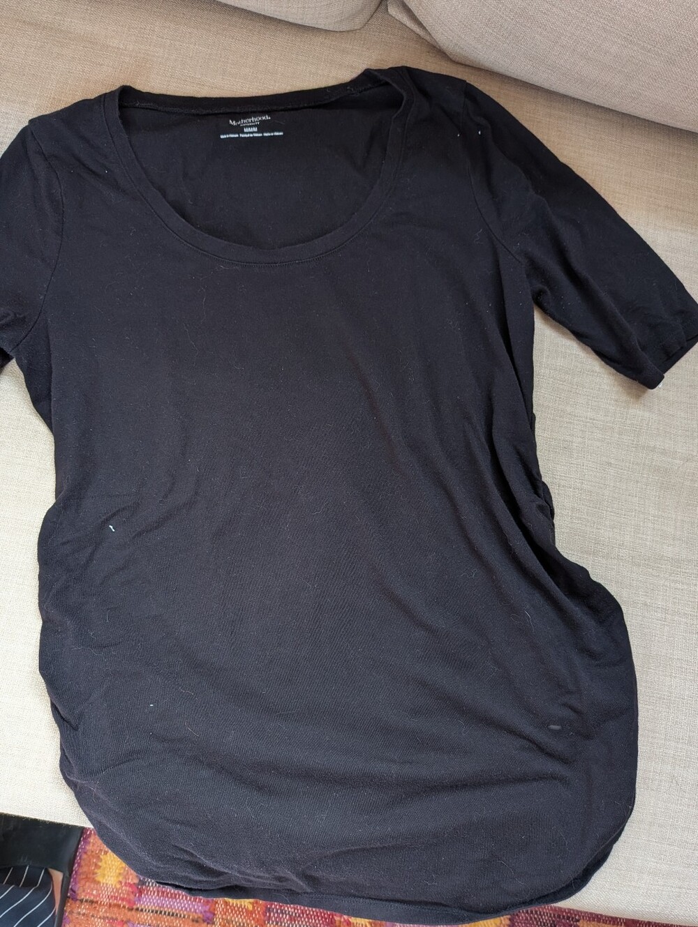Motherhood Black Scoop Neck Maternity Tee